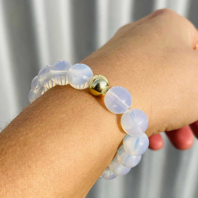 Perlenarmband White & Silver